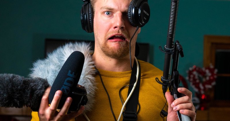 Frustrated student with video recording gear